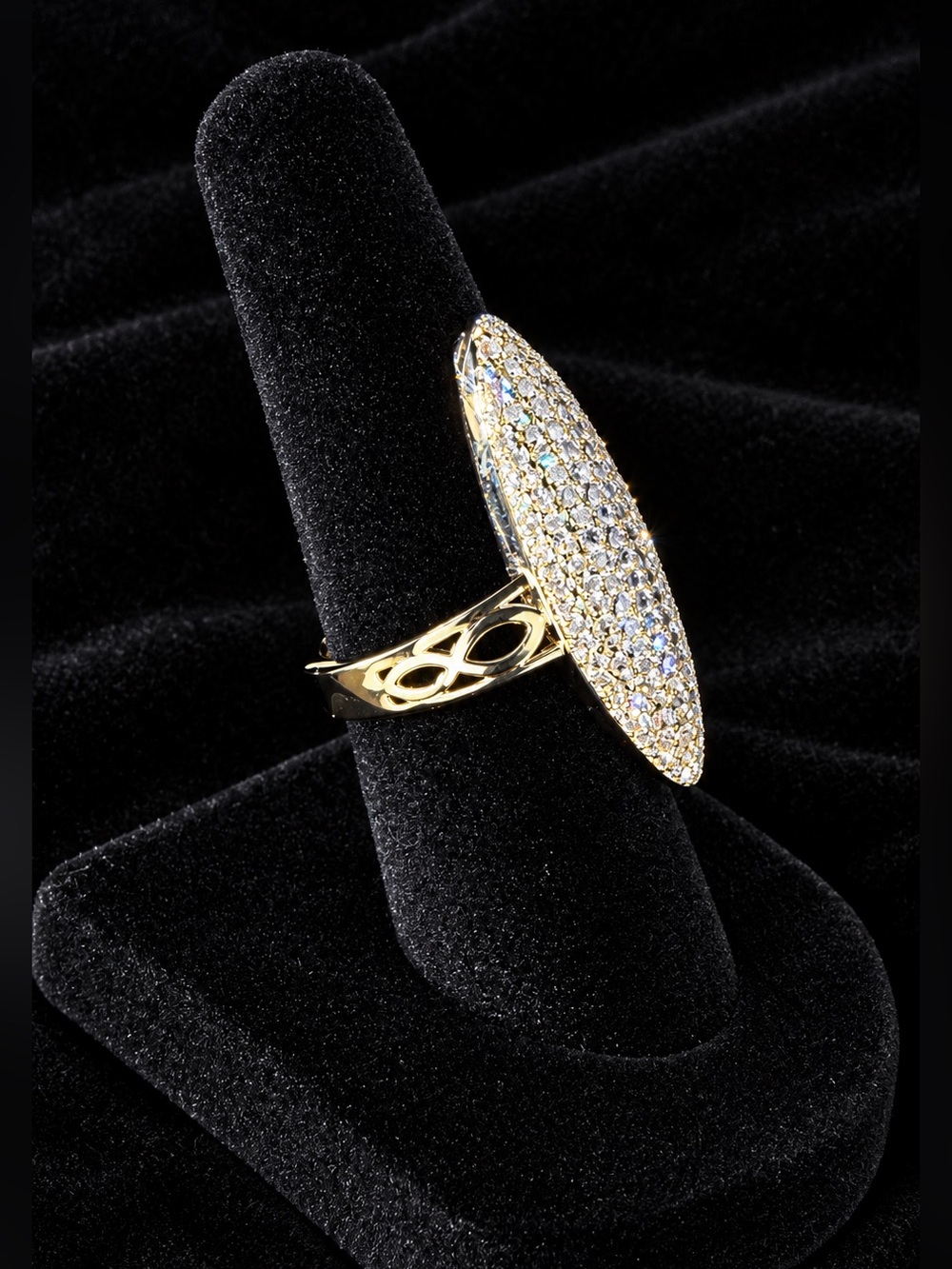 Silver Elongated Oval Ring Size 8